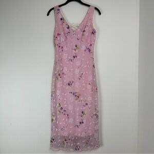 Ruby Rox Dress Size Medium Pink Floral‎ Y2K Sheer Babydoll Romantic Fairy